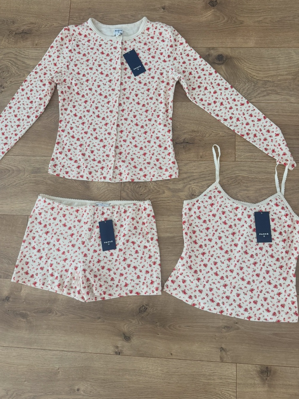 Parke X Target 3-Piece Women's Floral set in Cream and Pink by Parx